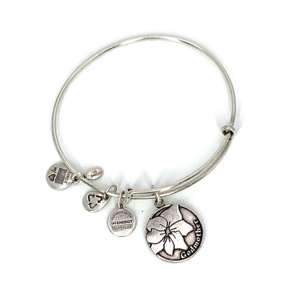 Alex and Ani Godmother Charm Bracelet Silver Finish - Expands 2"- 3.5"